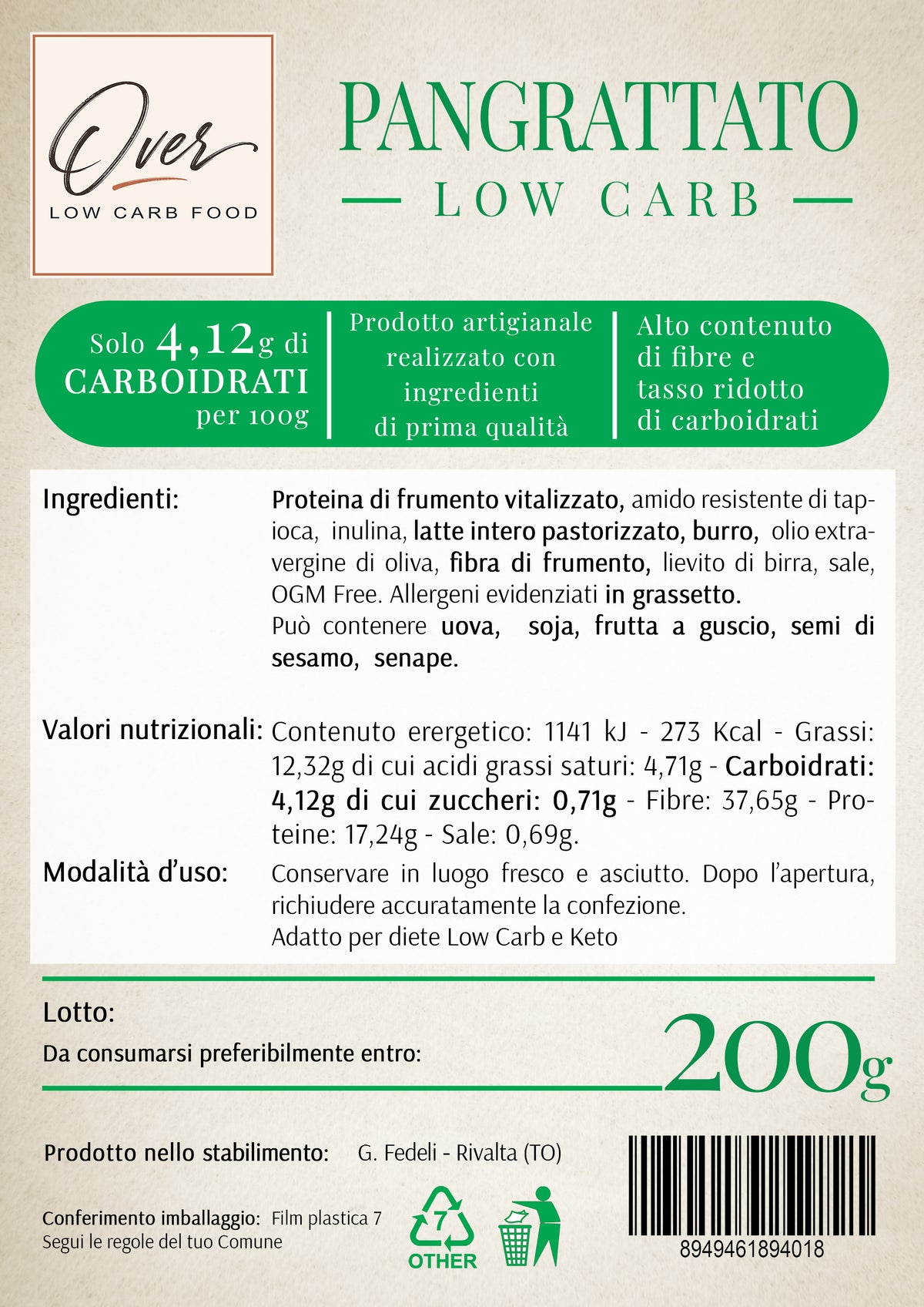 Pangrattato Low Carb – 200 g