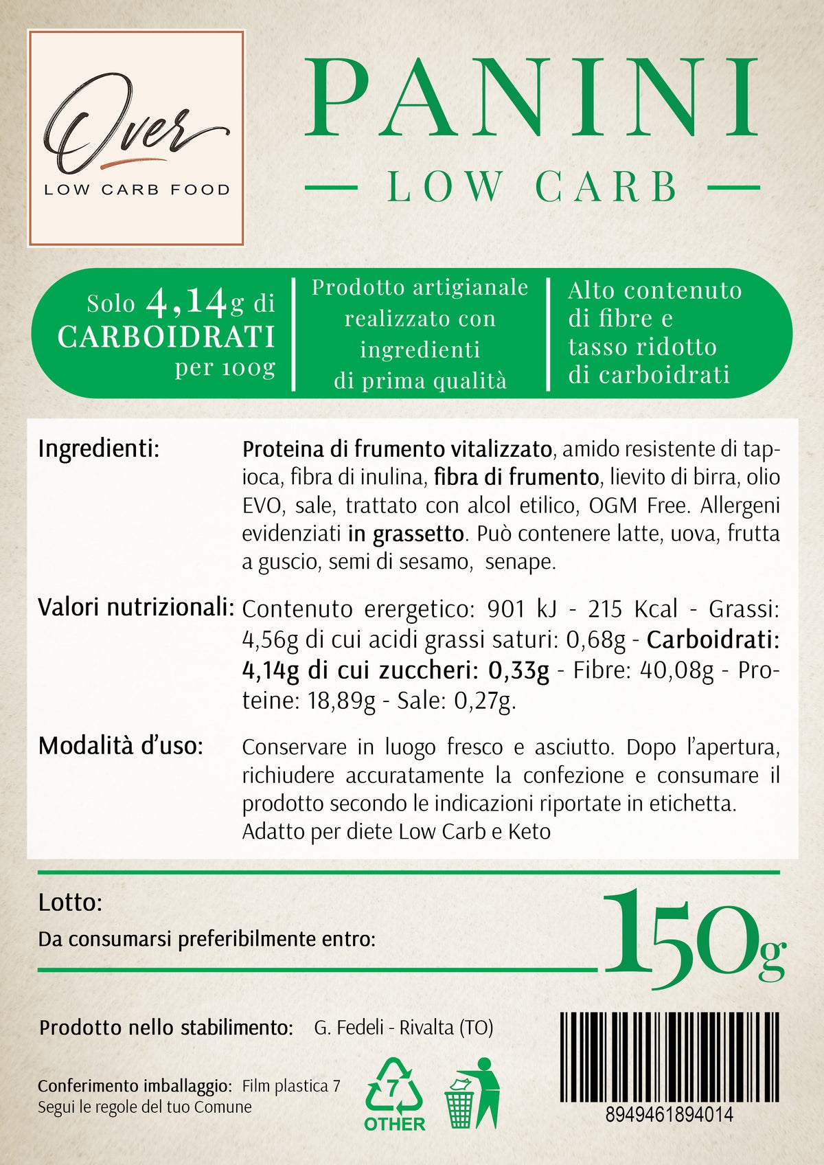 Low Carb-panini – 150 g