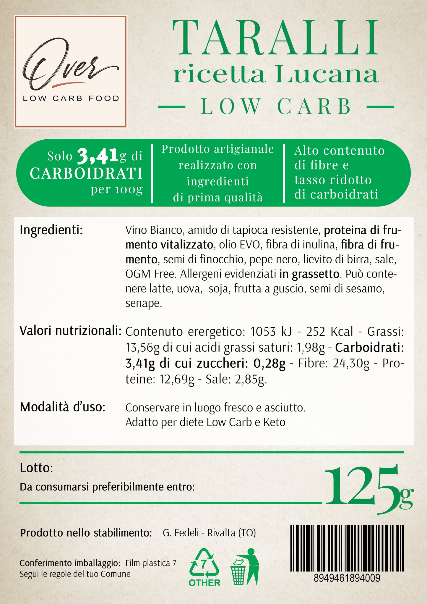 Taralli Low Carb - Ricetta Lucana - 125g