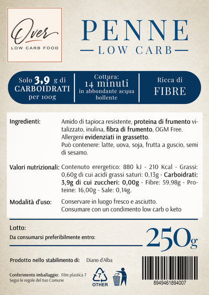 PENNE Low Carb Artigianali - 250g