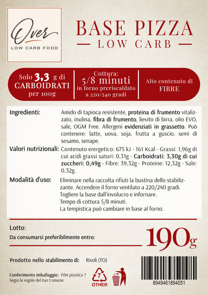 Base Pizza Low Carb - 190g