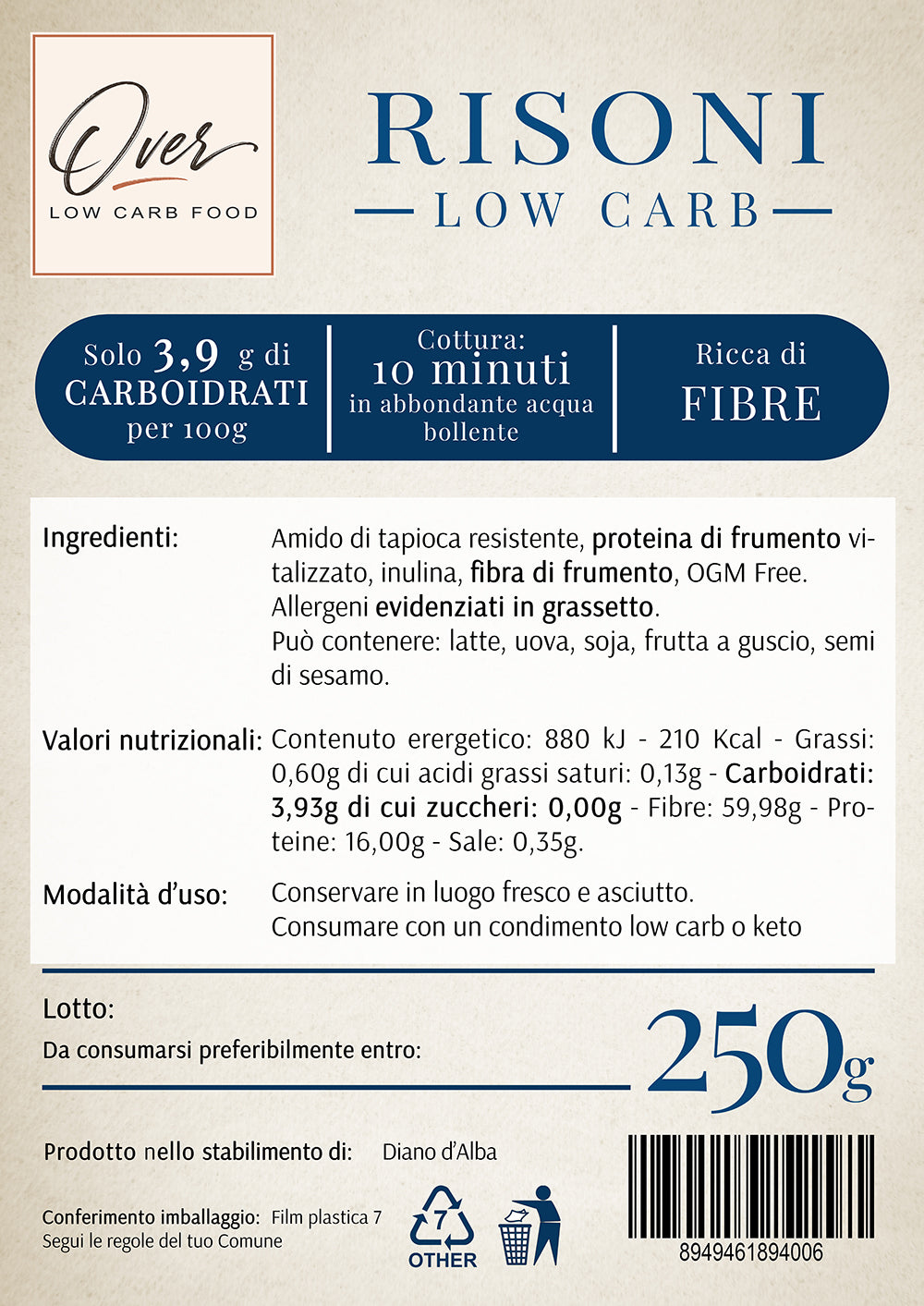 Low Carb RISONI - 250g